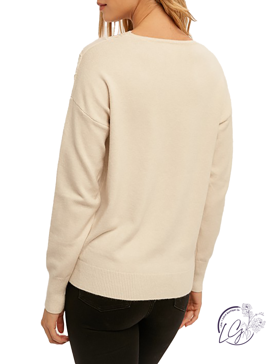 Only The Best Lace Trim Sweater