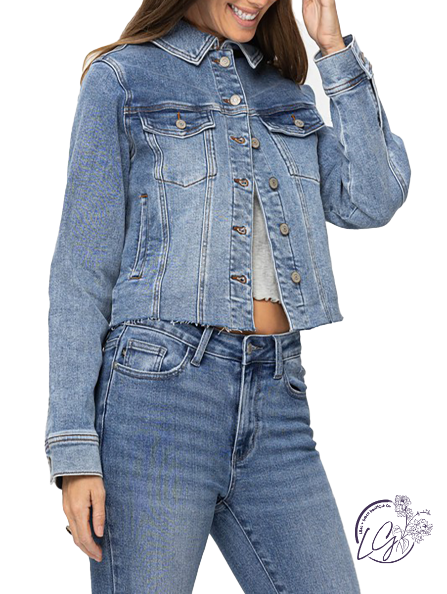 Aubree Denim Jacket w/ Howdy Embroidery by Judy Blue