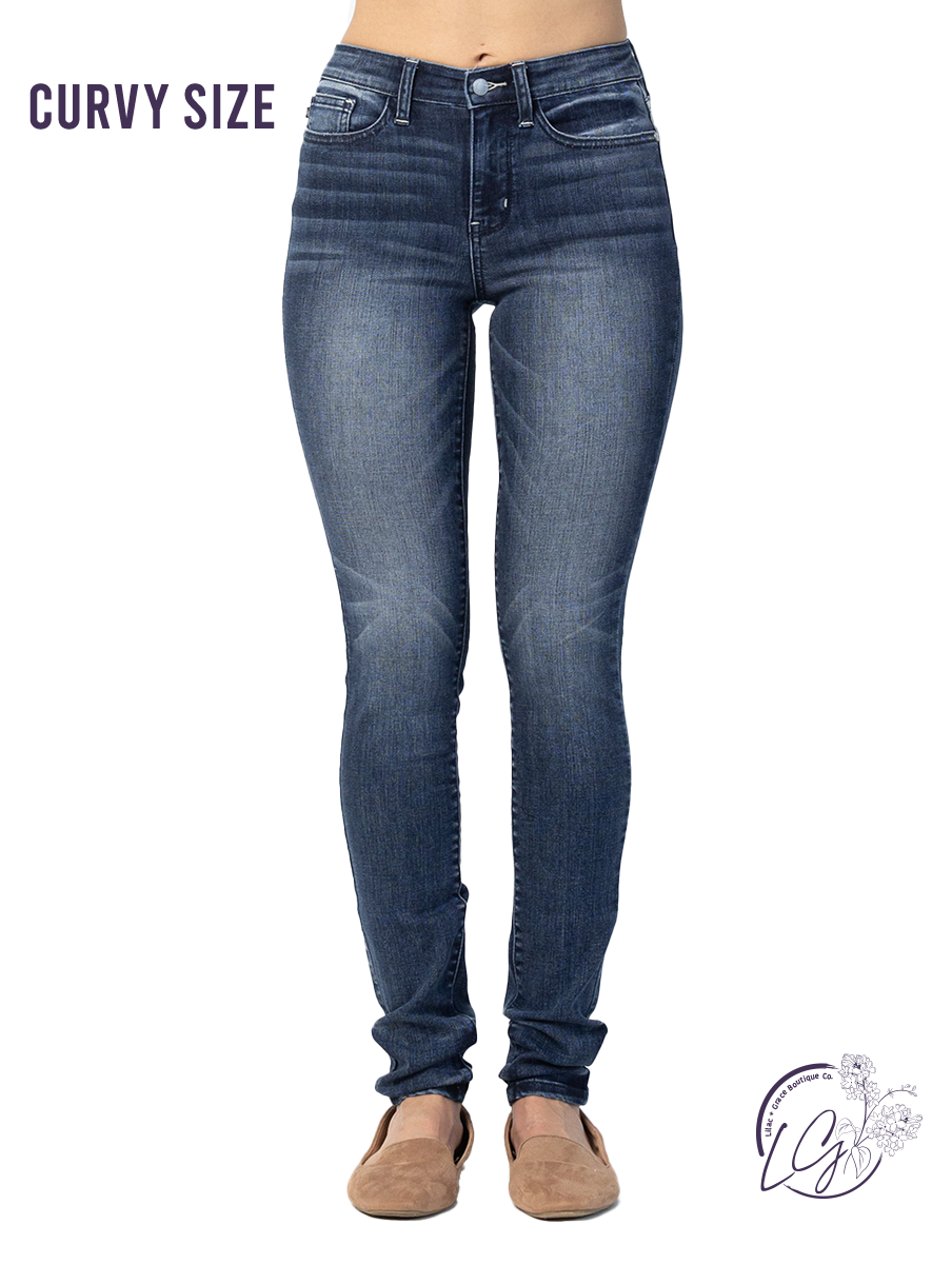 Curvy Elsa Mid-Rise Tall Skinny by Judy Blue