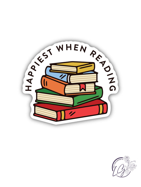 Happiest When Reading Sticker