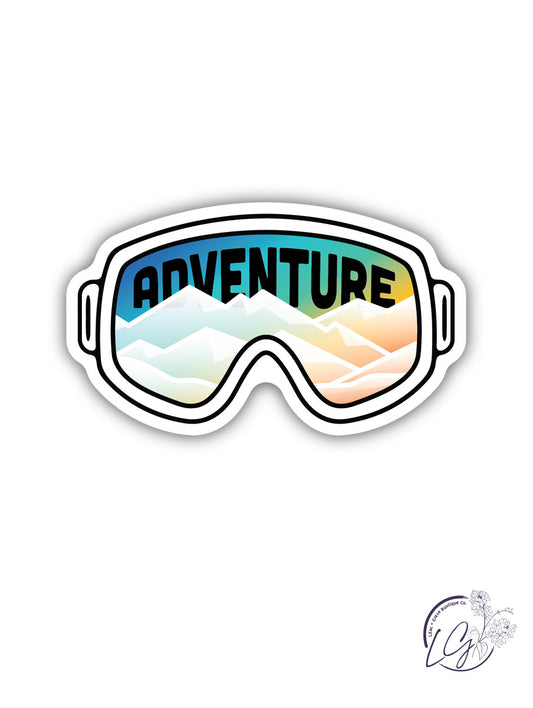 Adventure Mountain Goggles Sticker