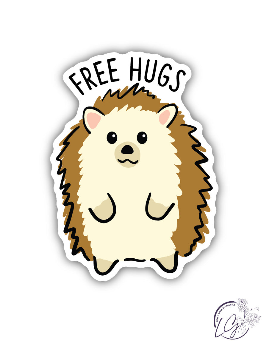 Free Hugs Hedgehog Sticker