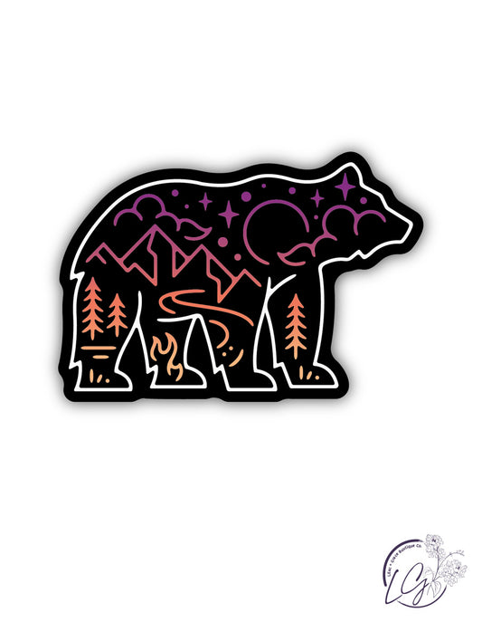 Sunset Bear Sticker