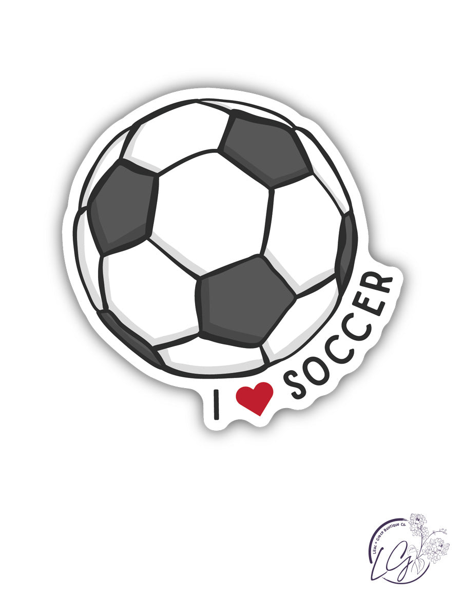 I Love Soccer Sticker