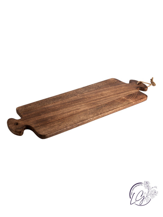 23" Dark Natural Wood Rectangle Cutting Board