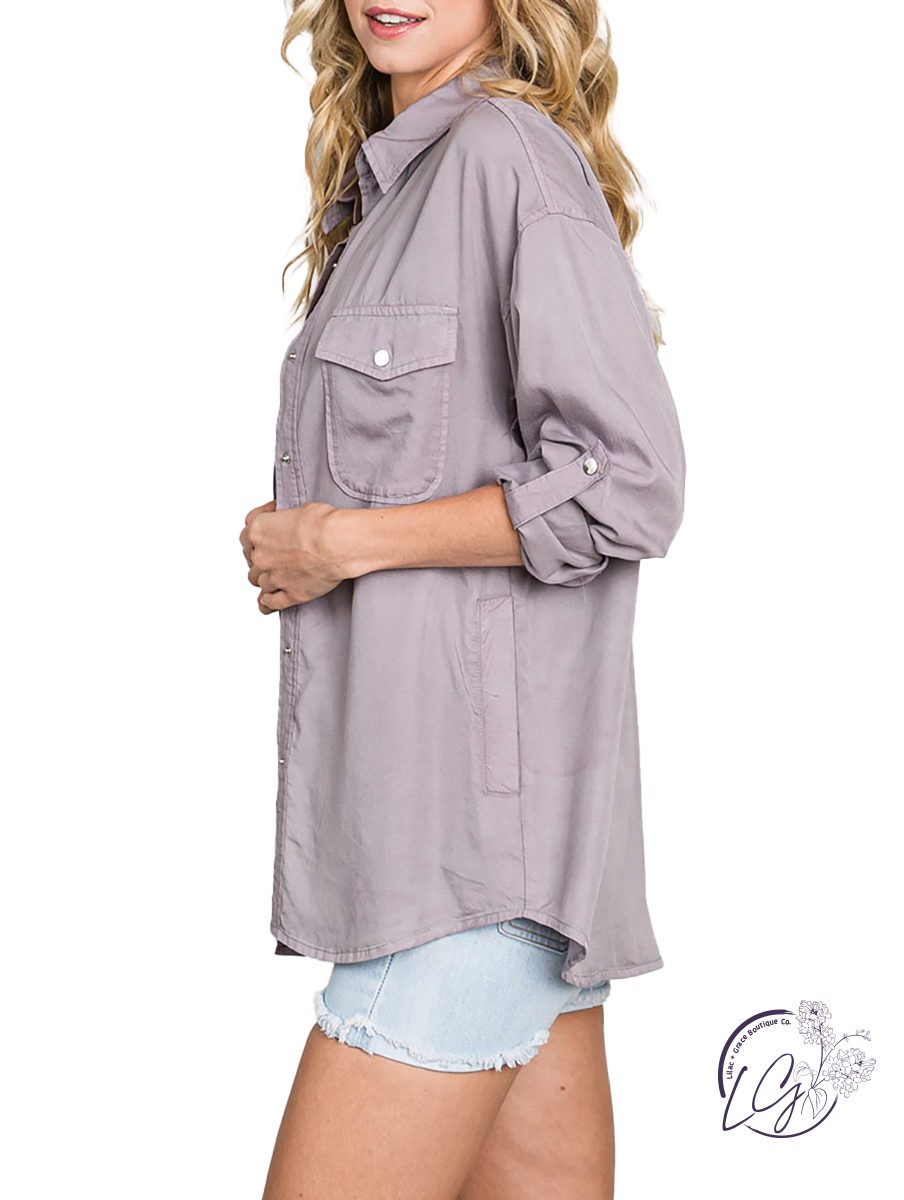 Show Me Sometime Oversized Utility Shirt