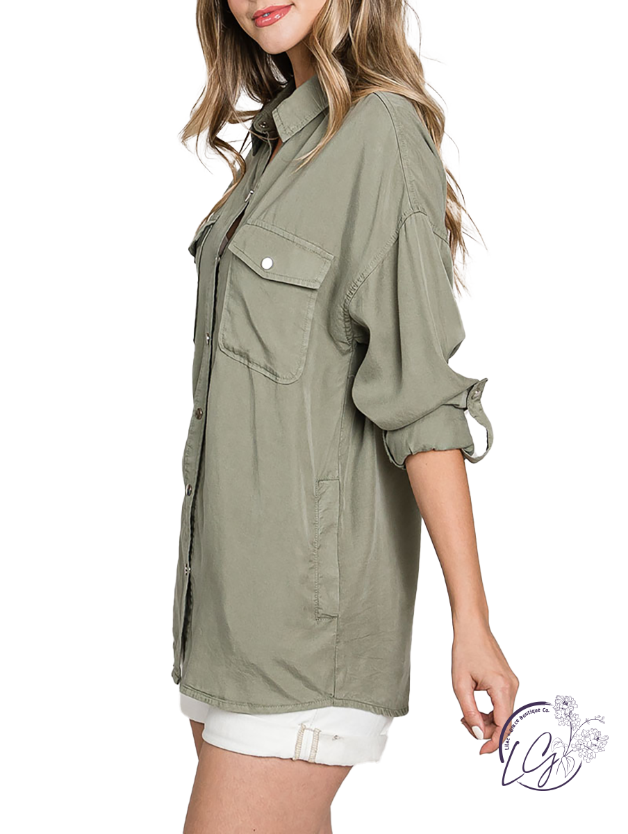 Show Me Sometime Oversized Utility Shirt