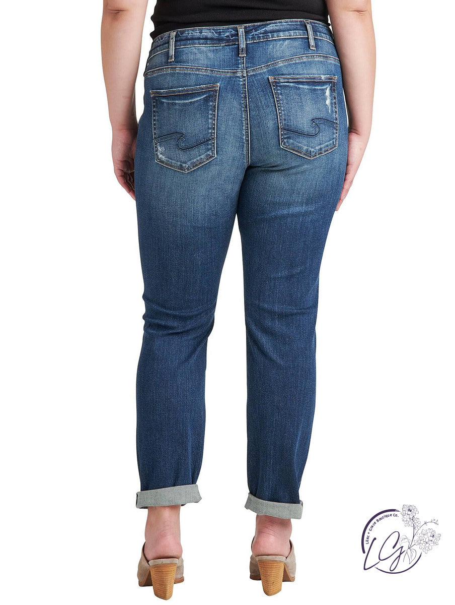 Curvy Boyfriend Mid-Rise Slim Leg by Silver Jeans