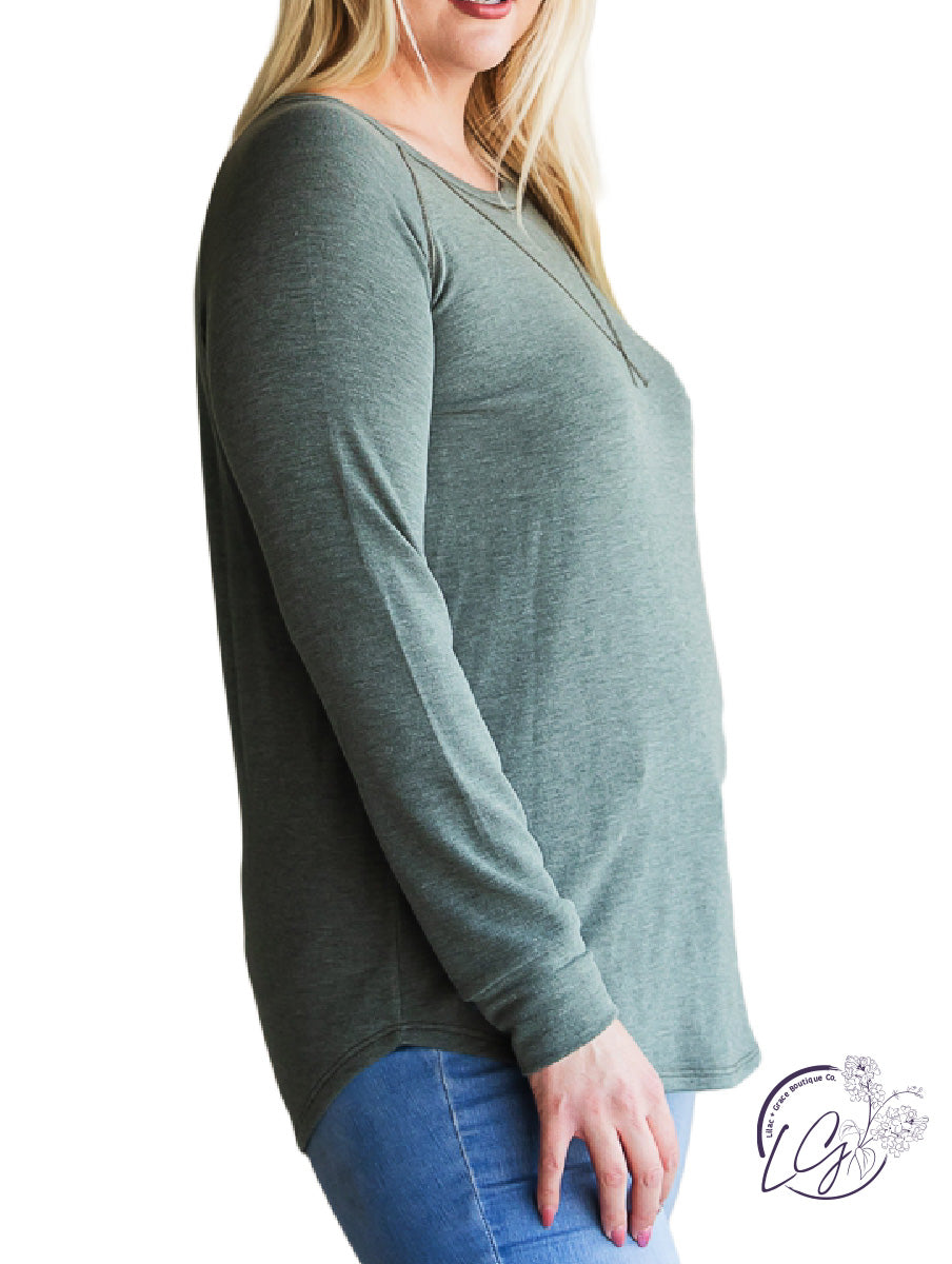 Curvy Thinking of You Basic Long Sleeve