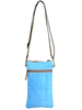 Blue and White Canvas and Flowers Shoulder Bag