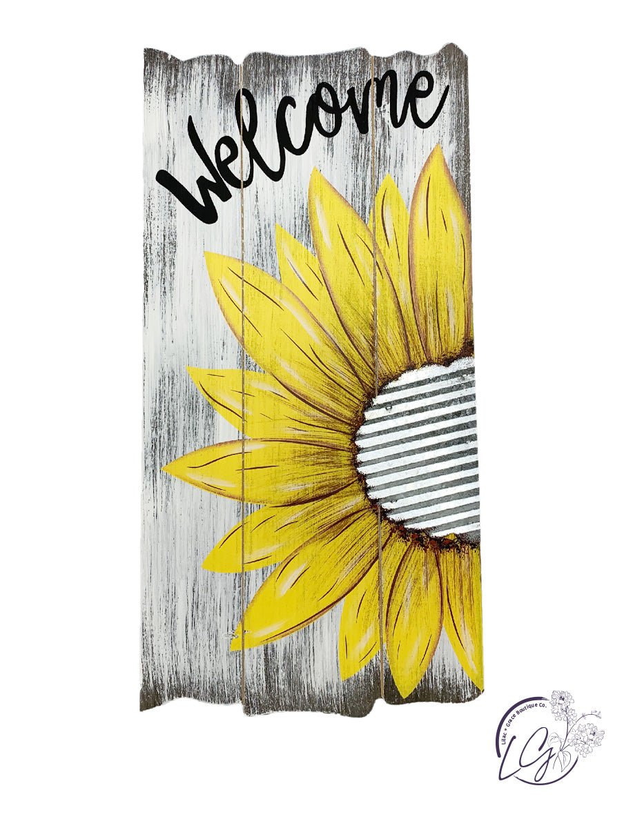 Sunflower Welcome Panel Hanger