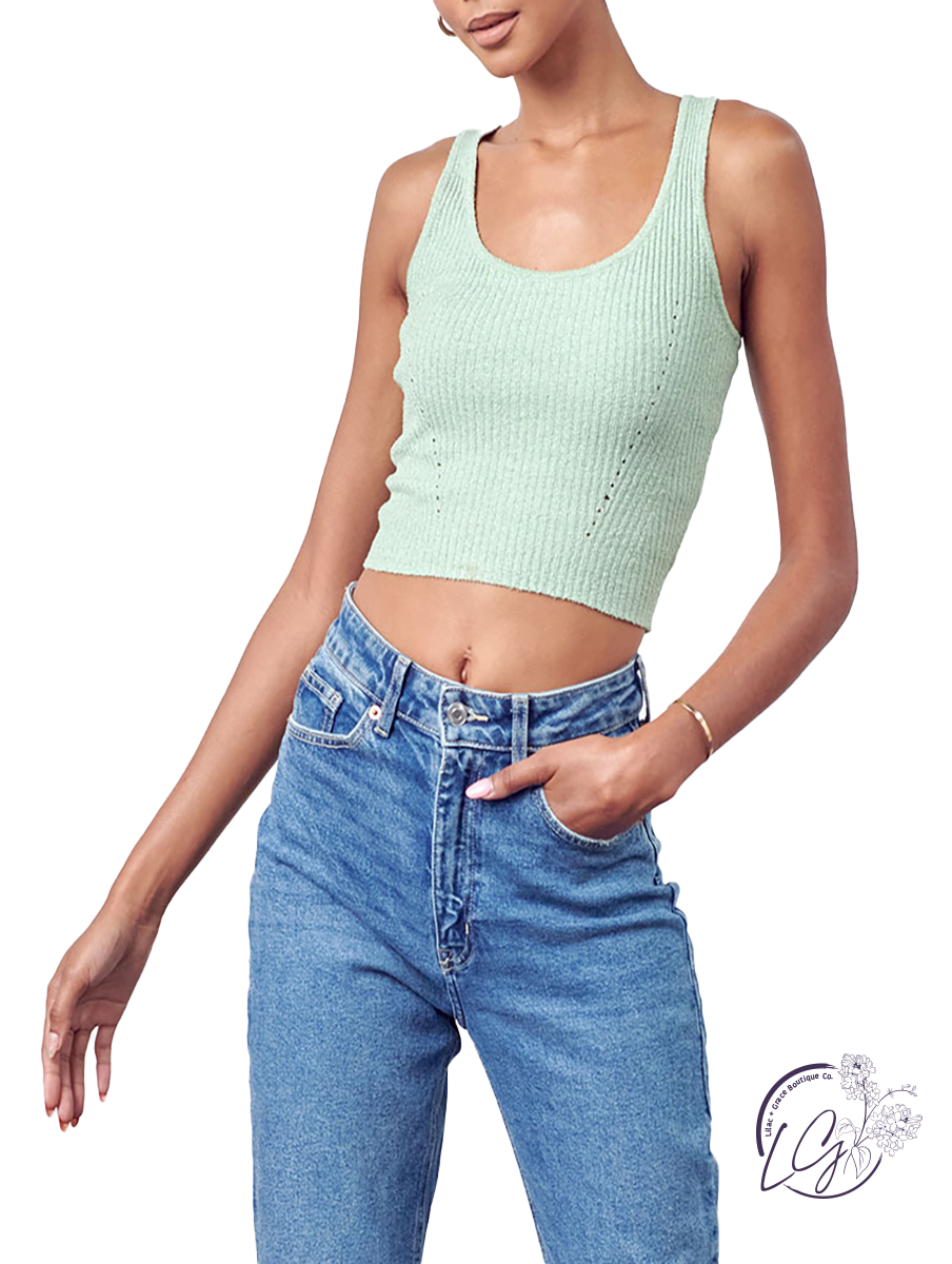 My Things Cropped Ribbed Tank Top