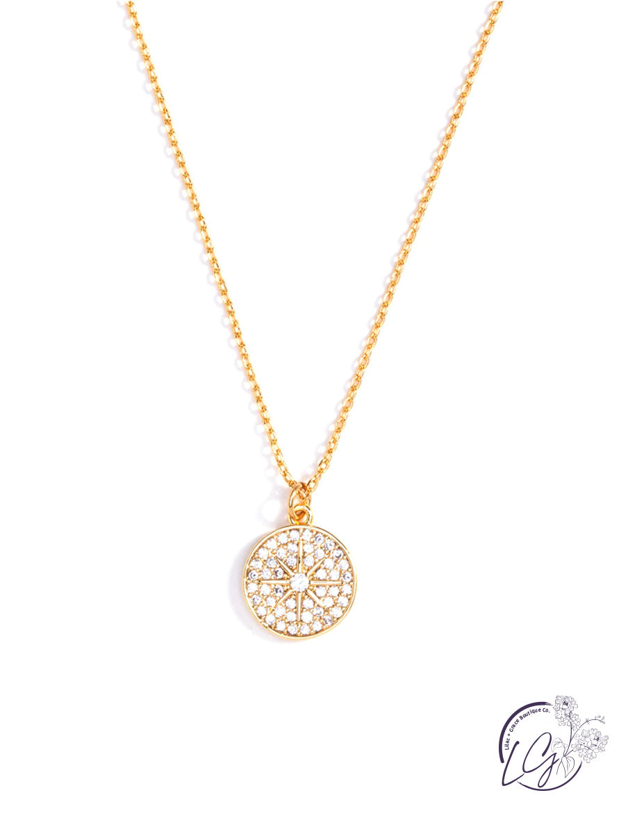 Pave Burst Pendant Necklace