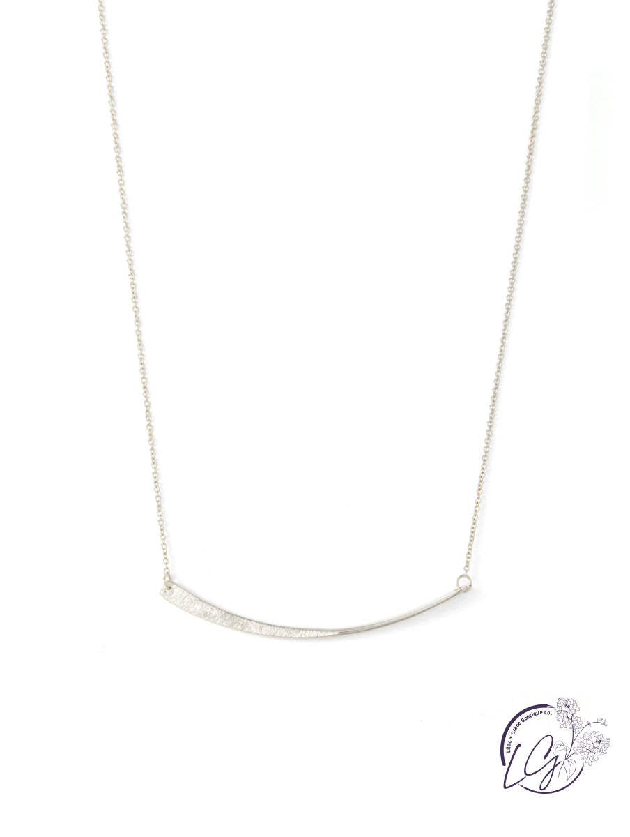 Partial Etched Bar Necklace