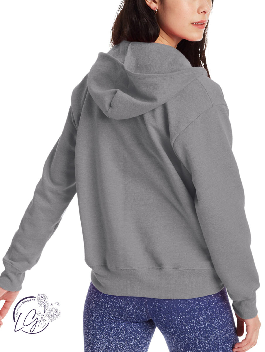 Signature Zip-Up Sweatshirt in Heather Grey