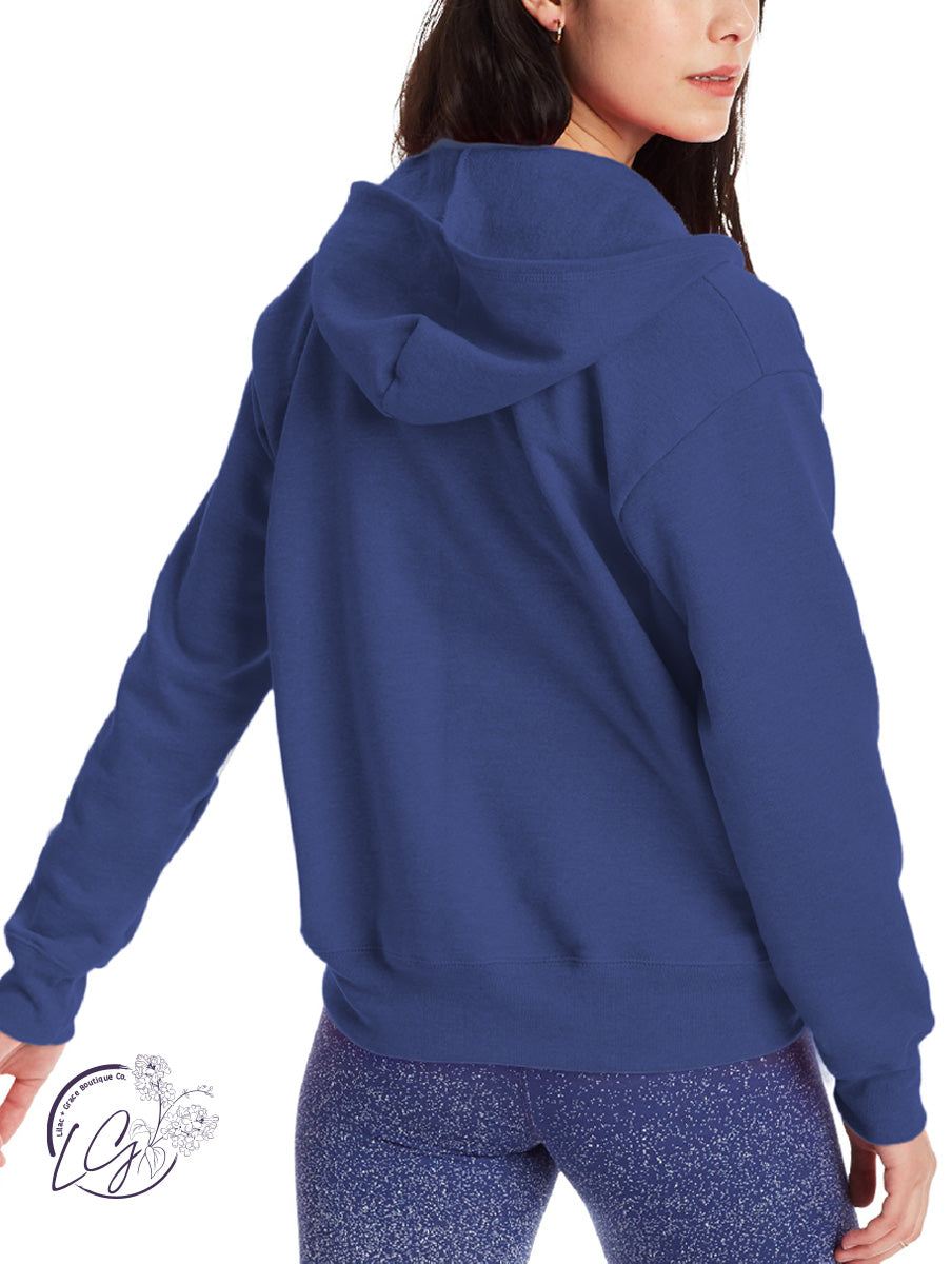 Curvy Signature Zip-Up Sweatshirt in Heather Royal