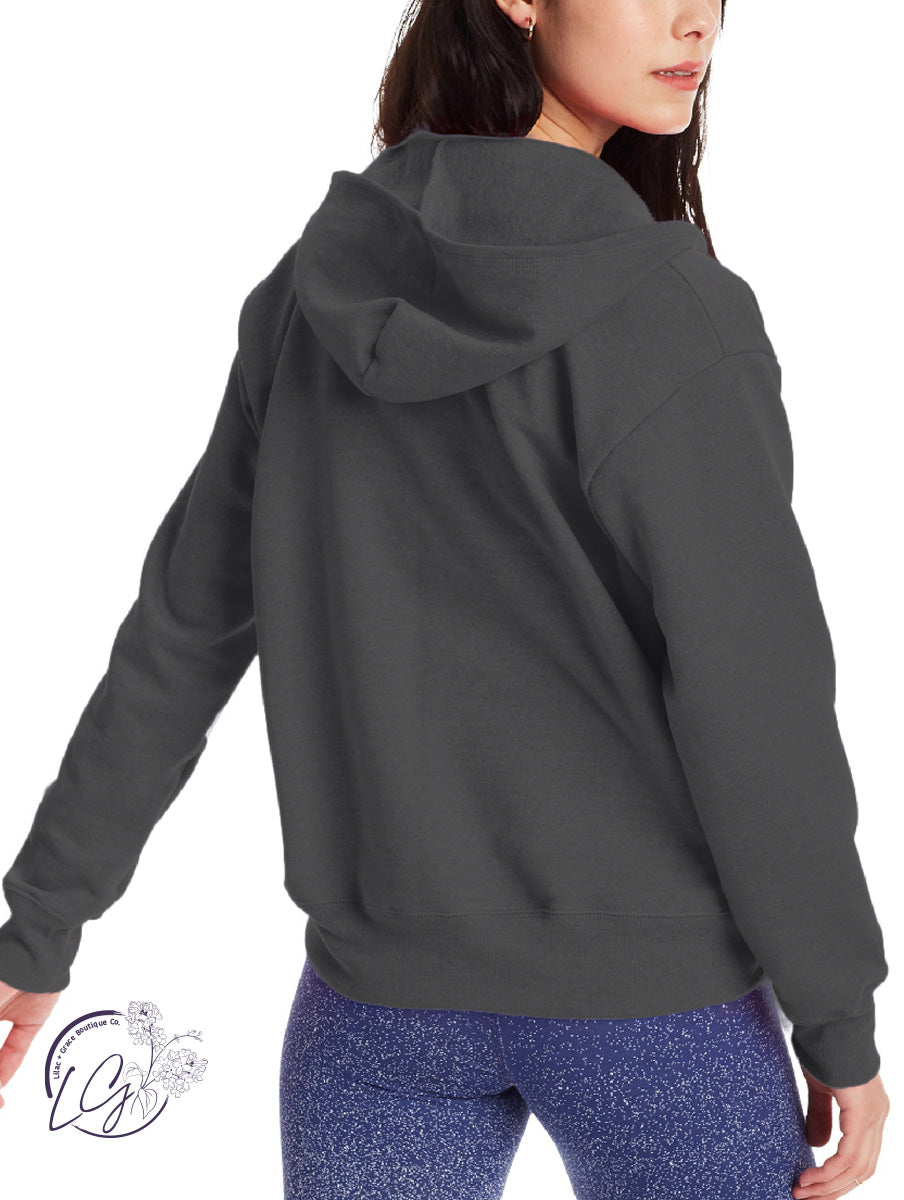 Curvy Signature Zip-Up Sweatshirt in Heather Charcoal