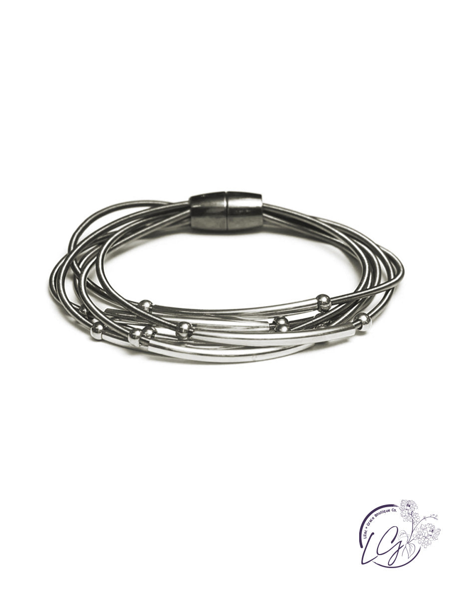 Magnetic Coil Bracelet with Metal Findings