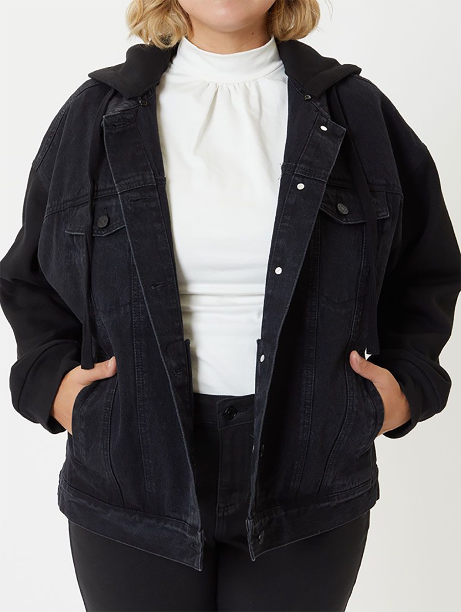 Curvy Bad to the Bone Denim Jacket By KanCan