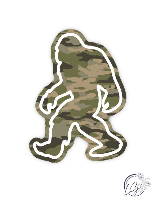 Camo Sasquatch Sticker