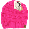 Criss Cross Knit Beanie in Neon Hot Pink