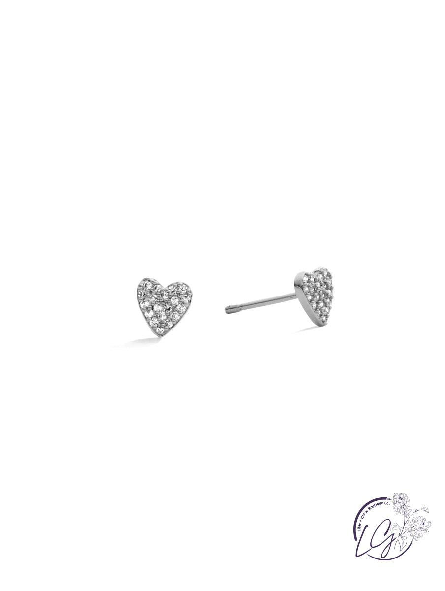 Pave Heart Stud