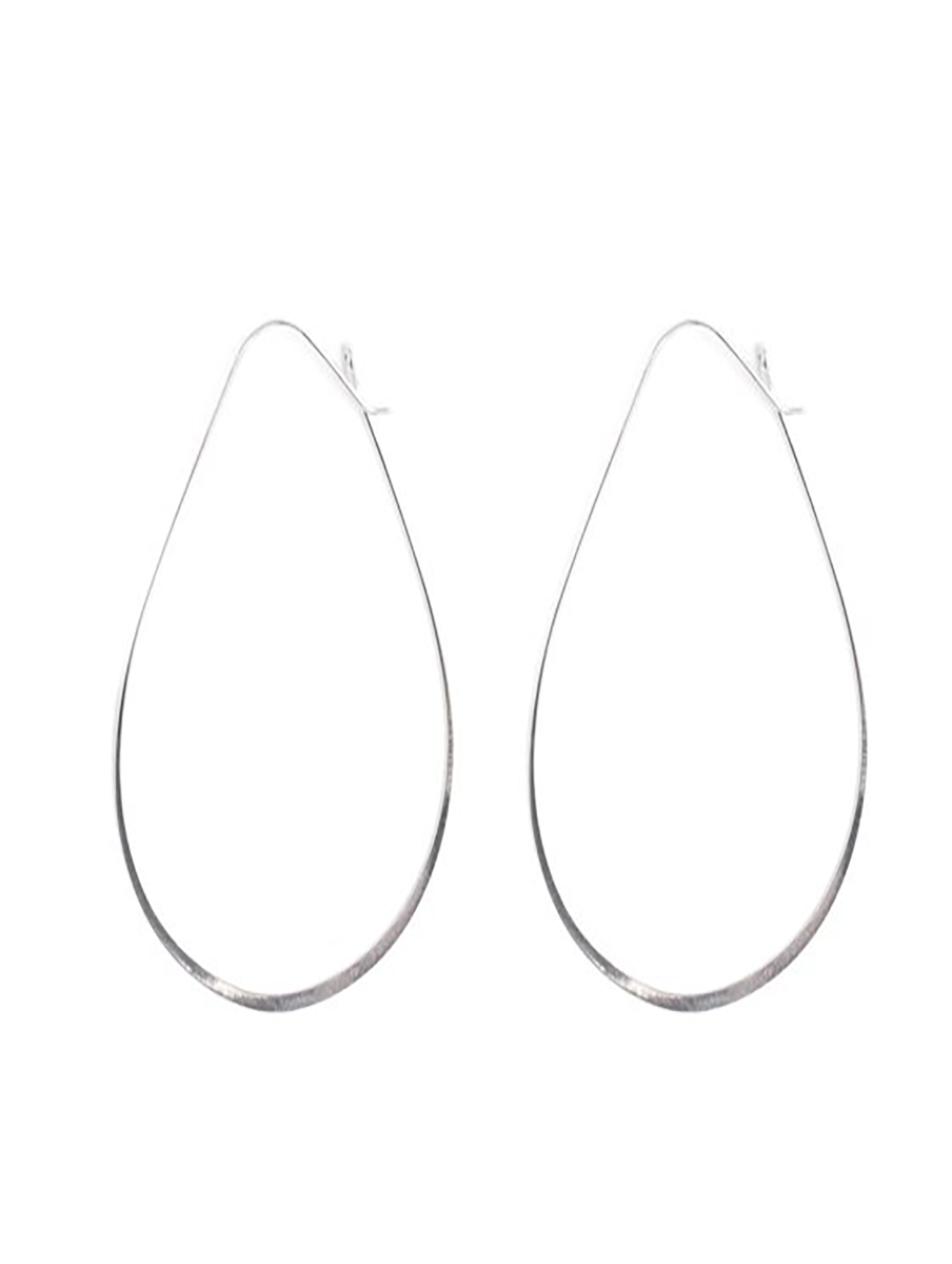 Lightweight Large Slender Oval Earrings