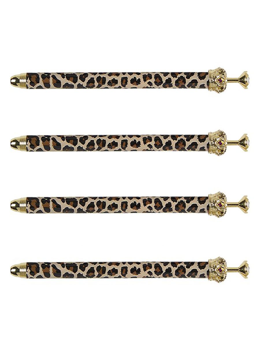 Cheetah Rhinestone Crown Pen