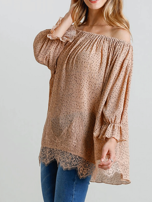 Fearless Off the Shoulder Blouse in Soft Clay