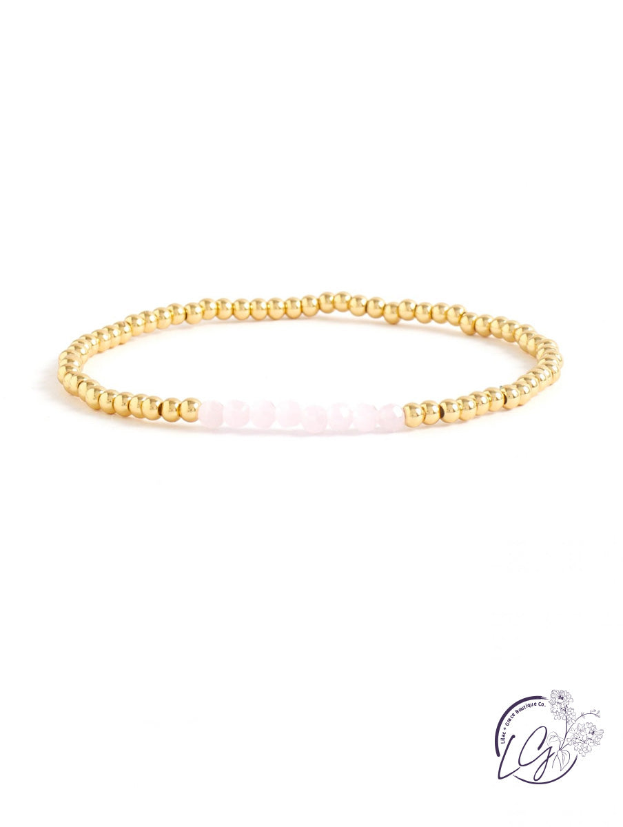 Gold Plated Stretch Bead Bracelet