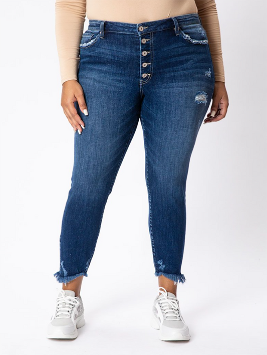 Curvy Jordan High-Rise Button Fly Skinny By KanCan