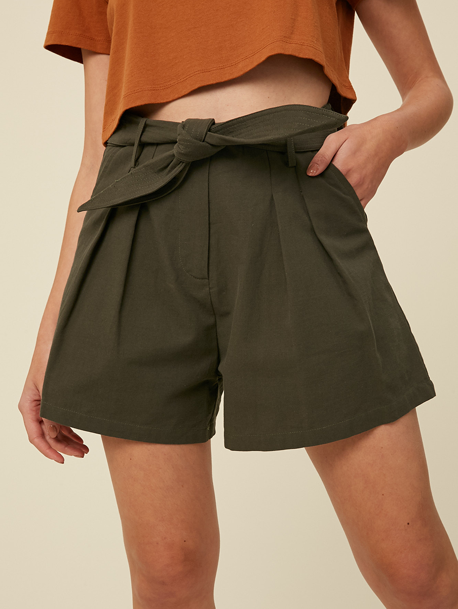 I'm Ready Belted Twill Shorts