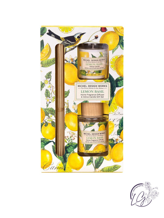 Home Fragrance Diffuser &  Votive Candle Gift Set By Michel Design