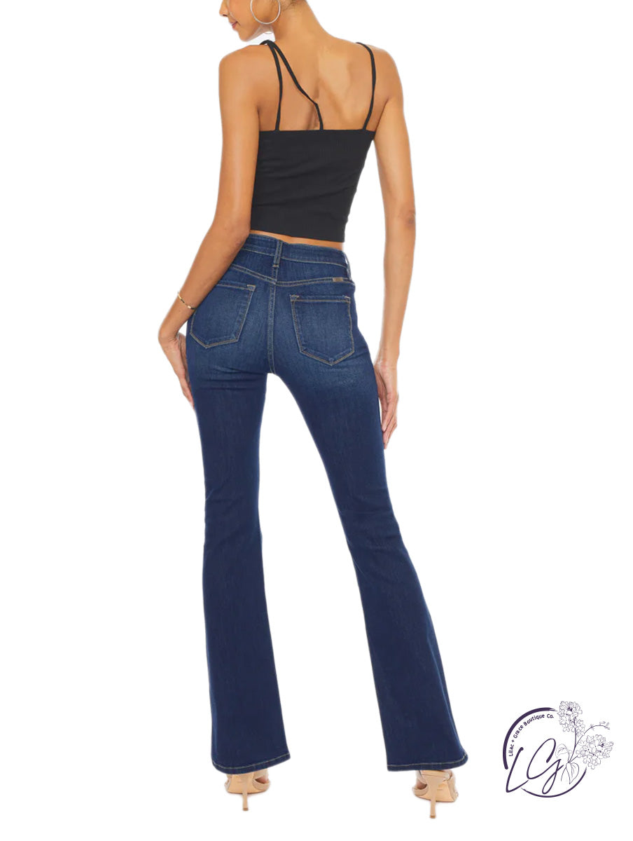 Melody High-Rise Side Slit Bootcut Jean by KanCan