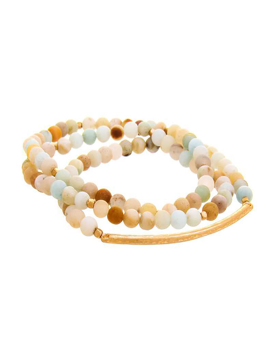 Multi Color Layered Bead Bracelet