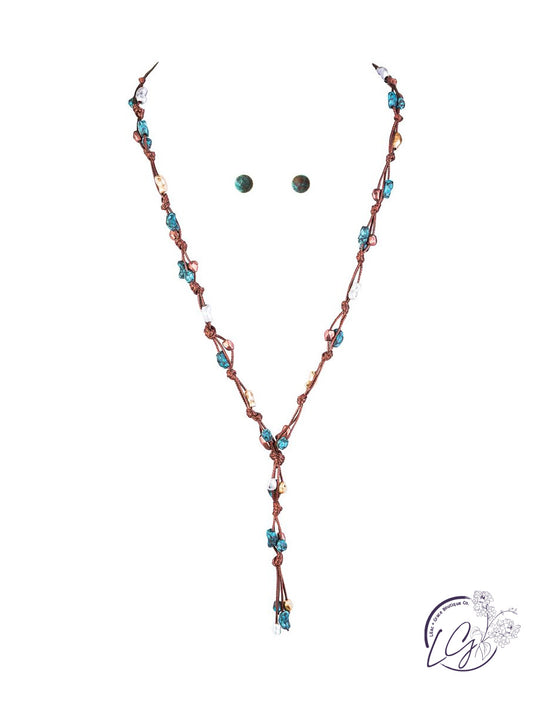 Patina Chips Cord Necklace Set