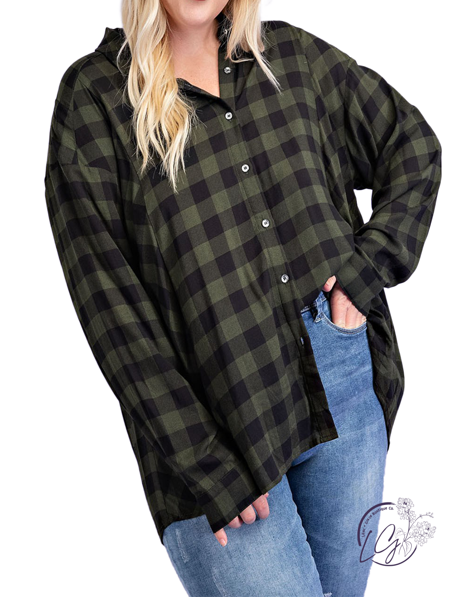 Curvy Must Have Oversized Plaid Button Down