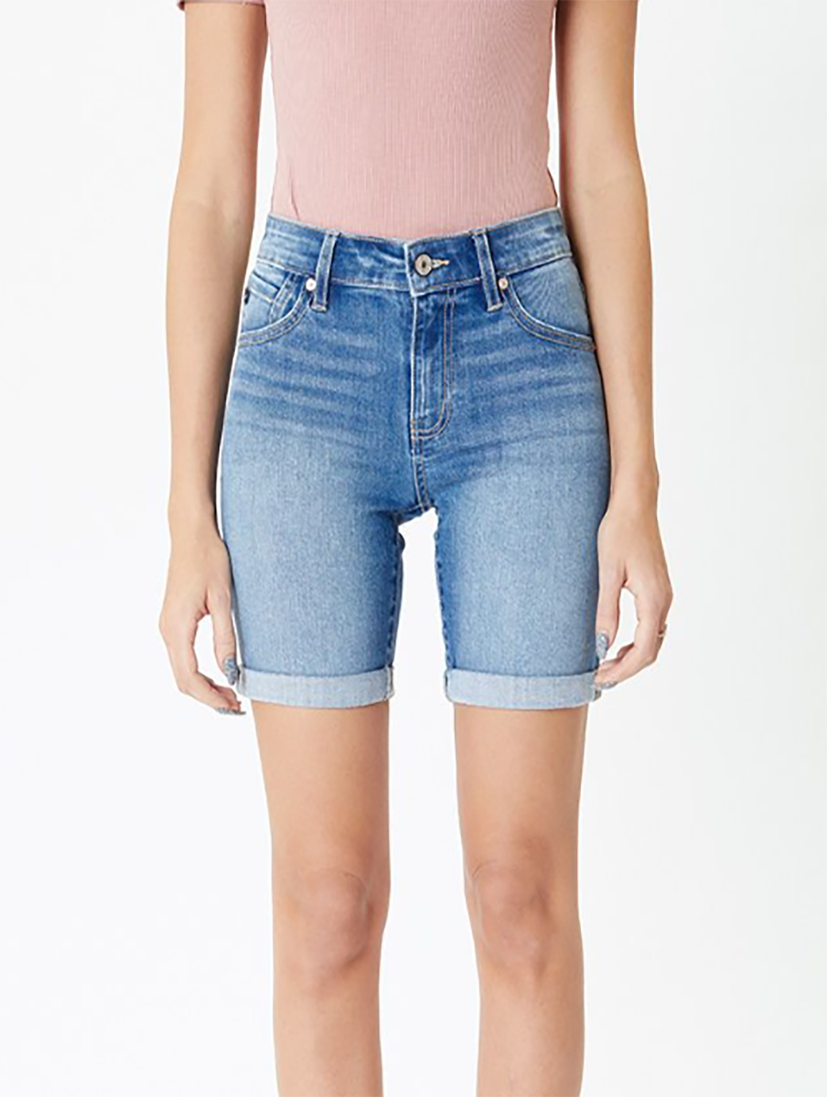 Paige Mid Rise Fold Hem Shorts By KanCan