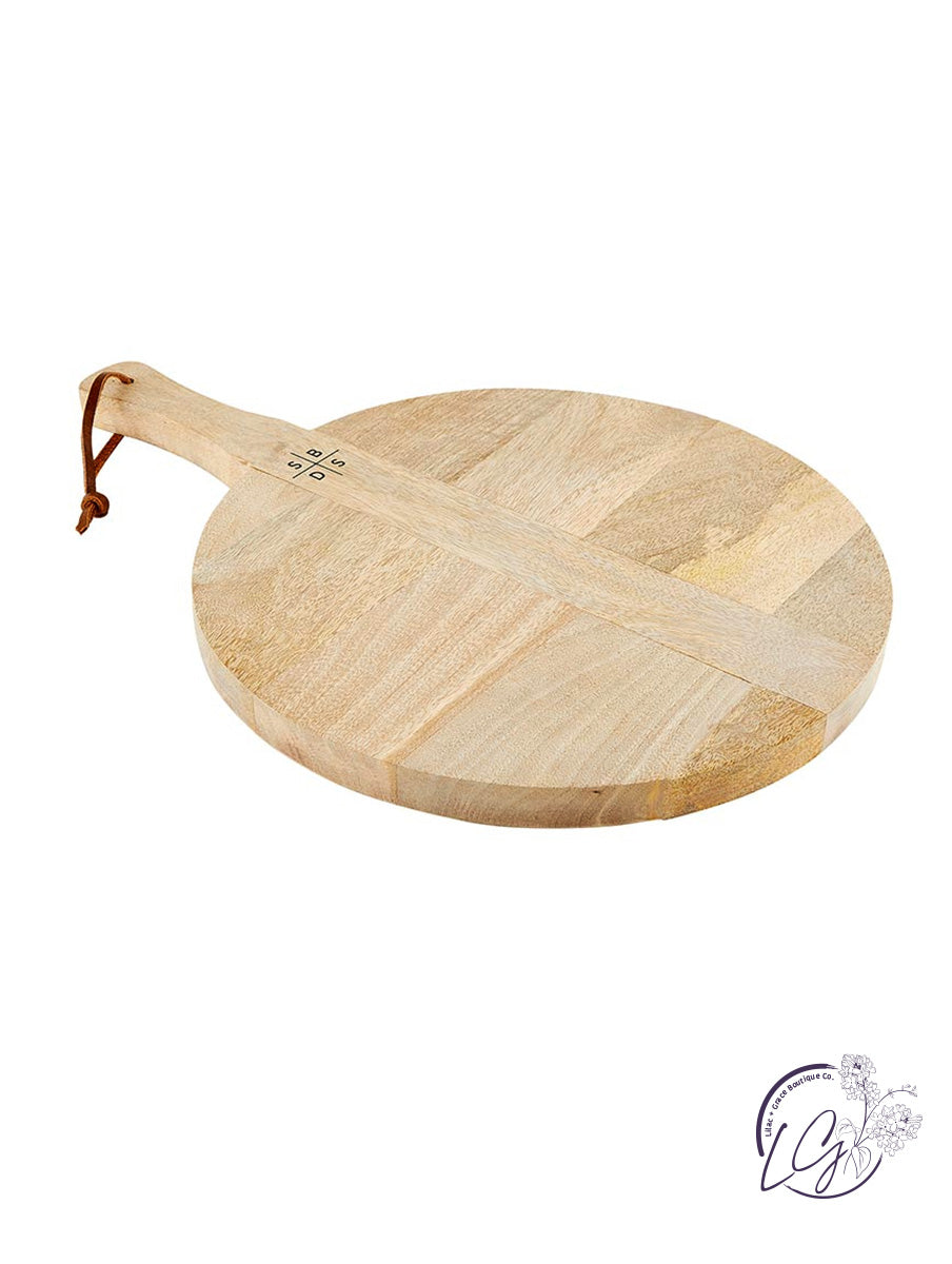 Round Charcuterie Board with Handle