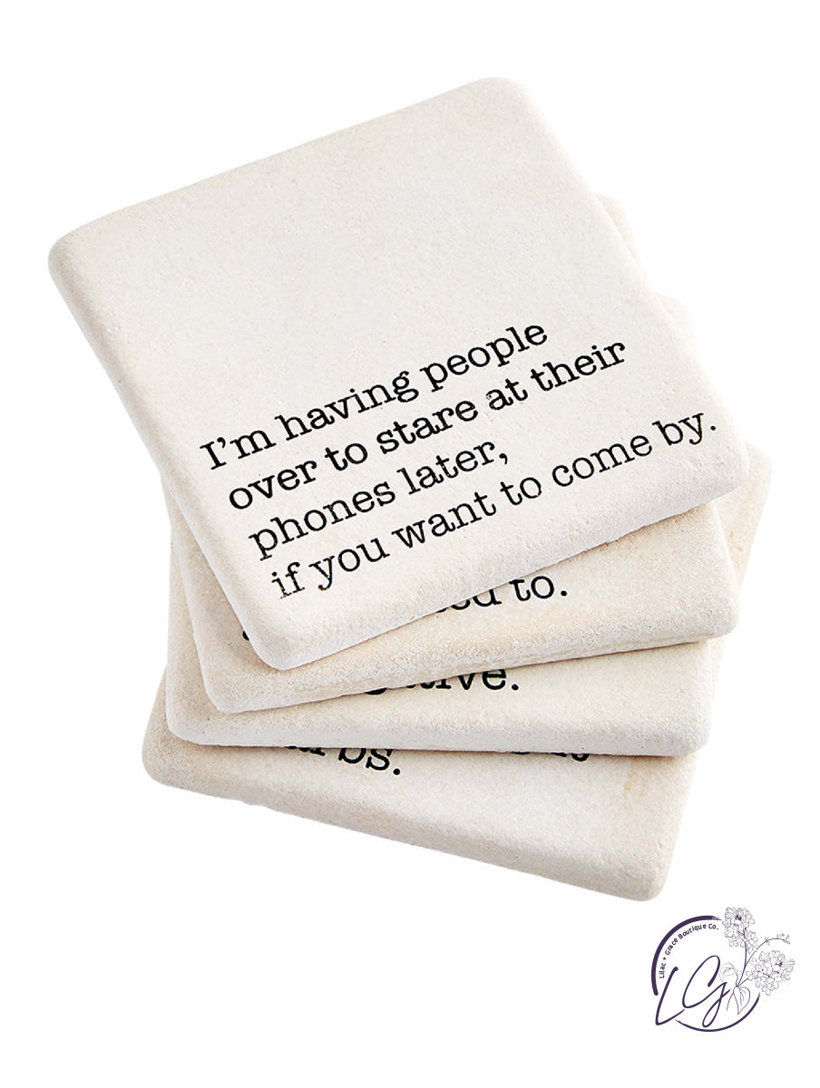 Sentiment Stone Coaster Sets