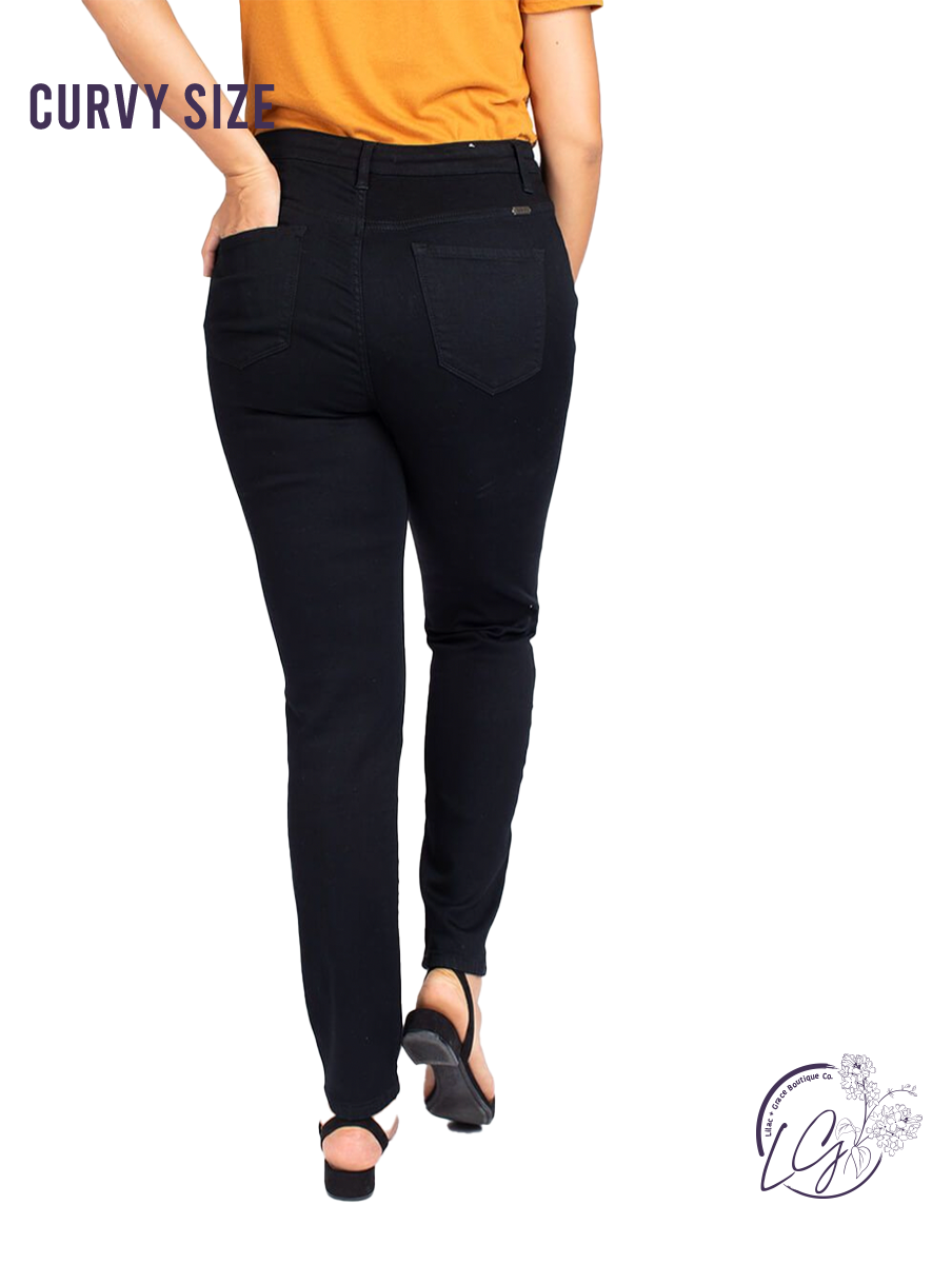 Curvy Gwen High-Rise Black Ankle Skinny by KanCan