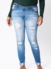 Curvy Sierra High Rise Distressed Ankle Skinny Jean By KanCan