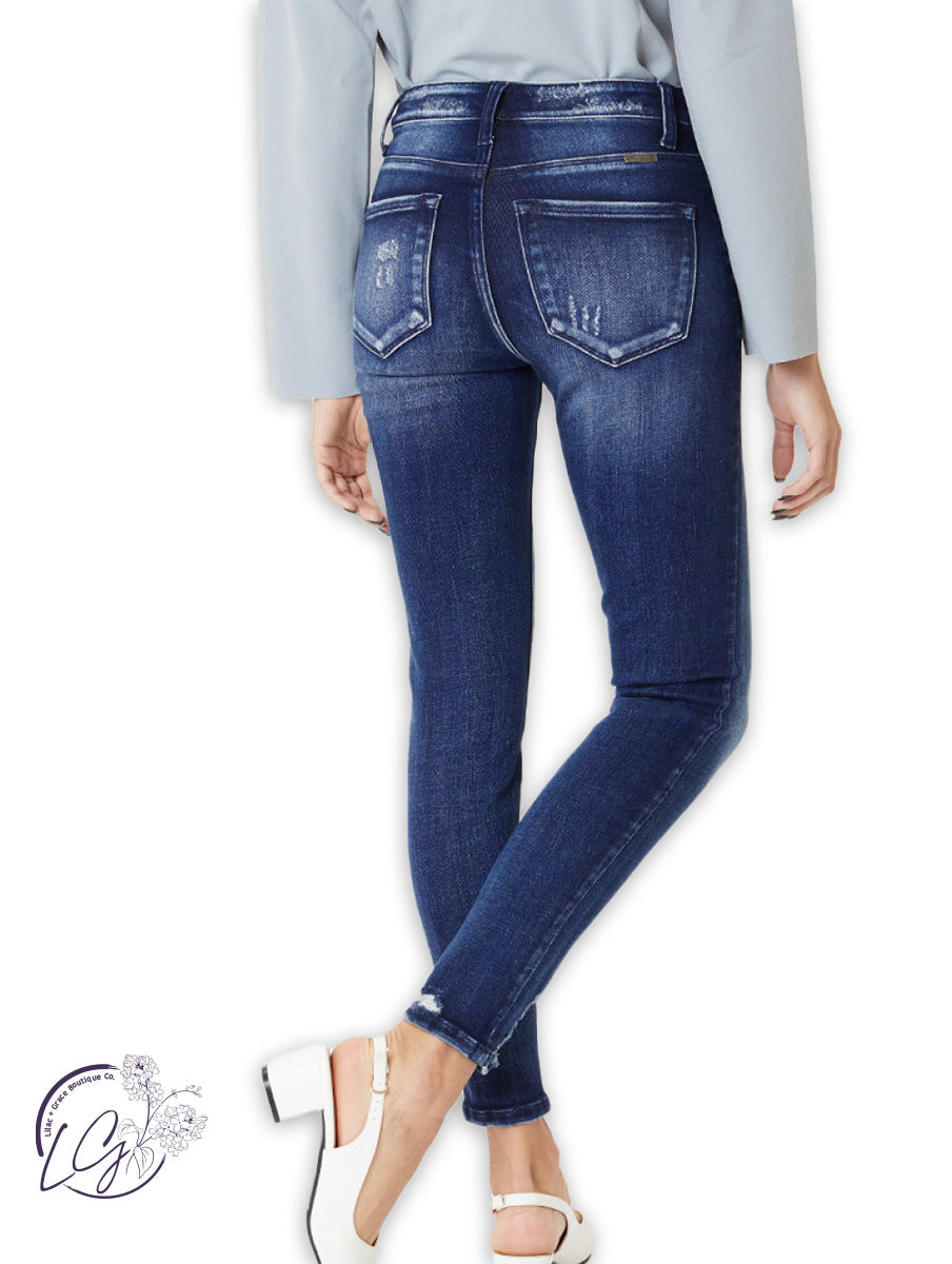 Sophia Button Fly High Rise Skinny Jean By Kancan