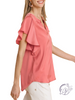 Let's Later Satin Short Sleeve Blouse