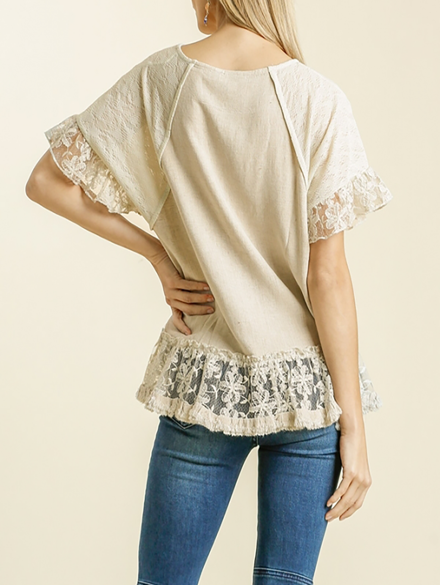 My Moment Linen Top in Oatmeal