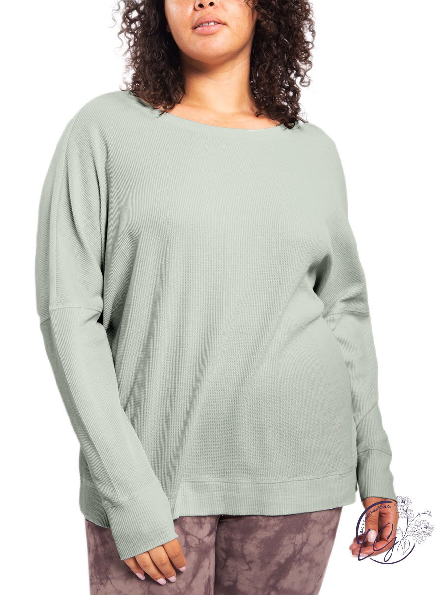 Curvy Ribbed Roundneck Pullover