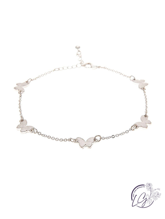 Silver Butterfly Chain Anklet