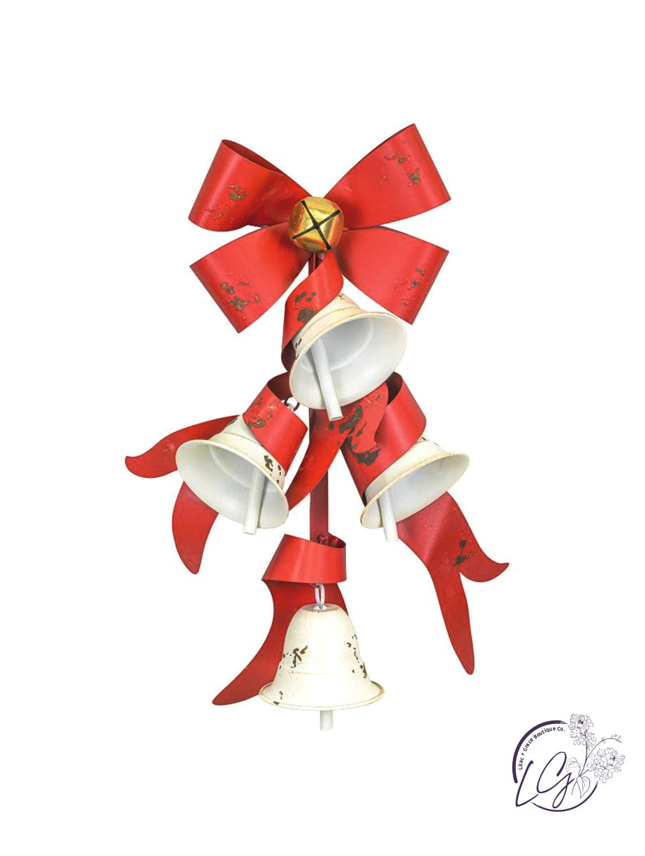 Vintage Red & White Christmas Bell Hanger