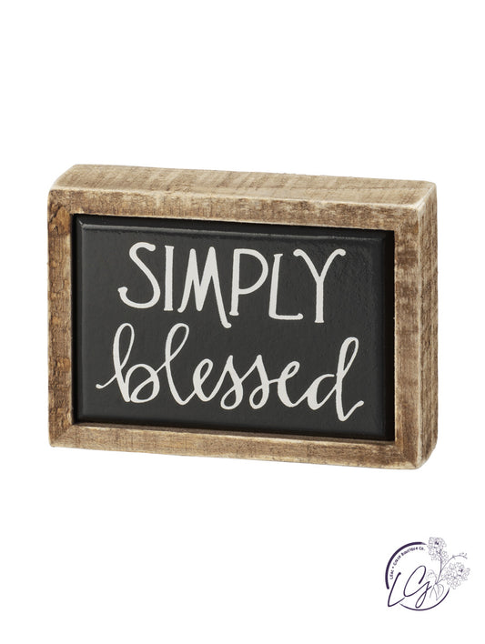 Box Sign Mini - Simply Blessed