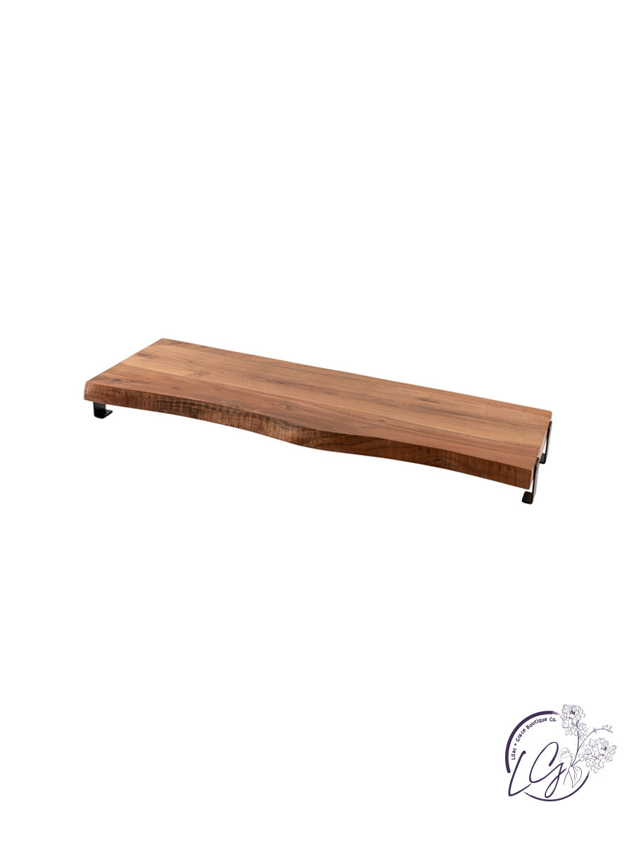 Sierra Wood Serve Board w/ Iron Feet